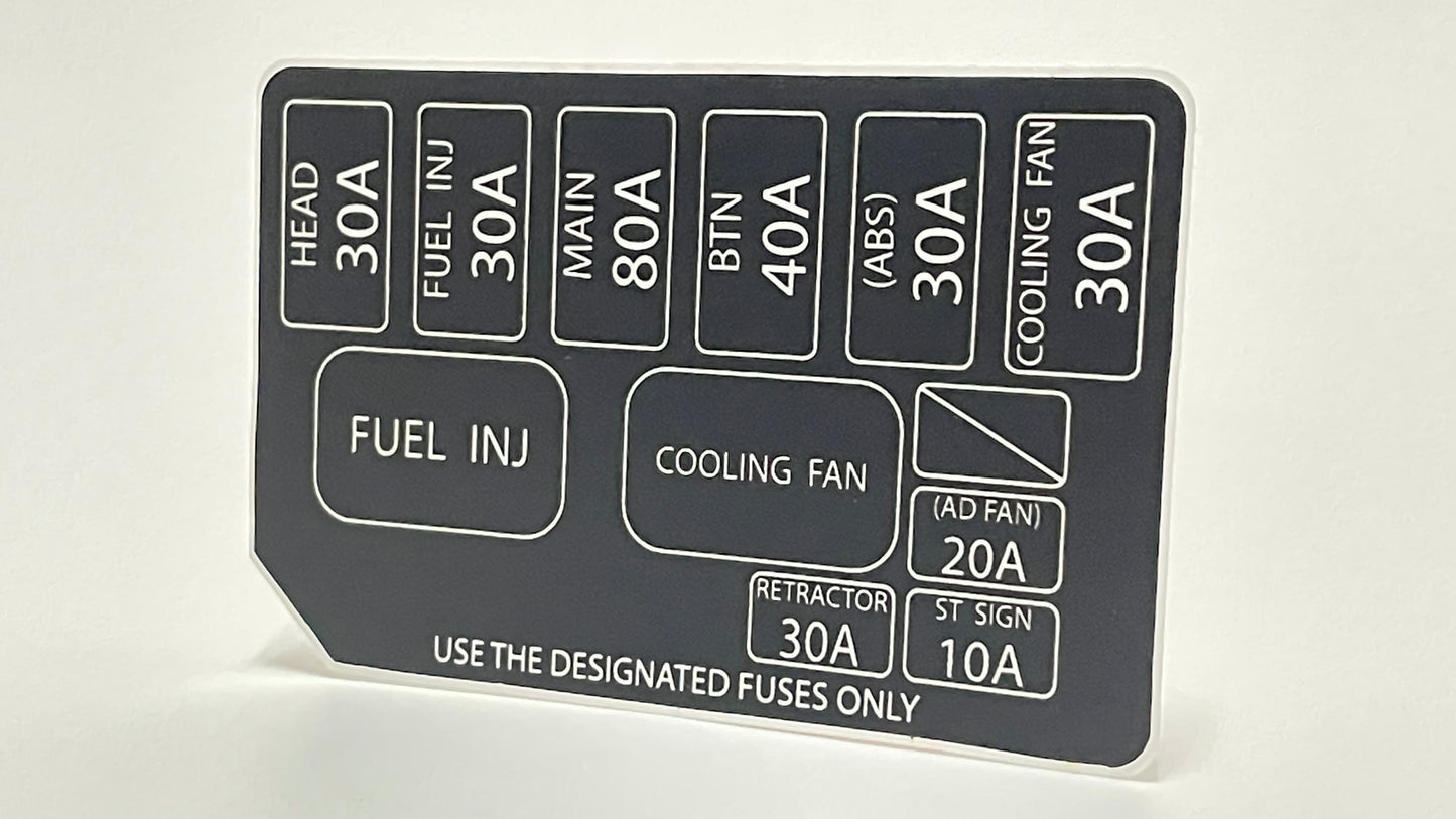 Miata Engine Fuse Box Decal