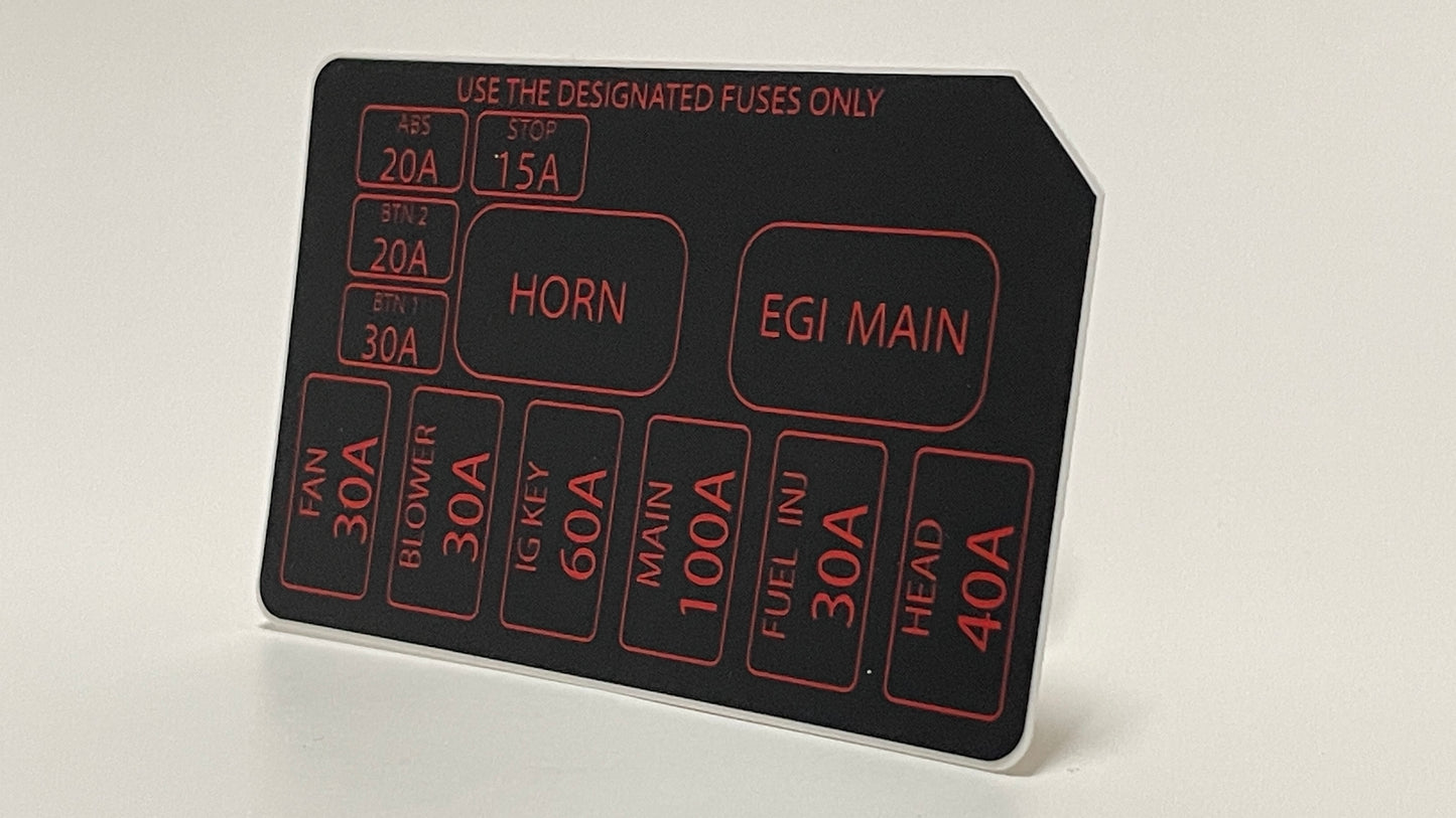 Miata Engine Fuse Box Decal