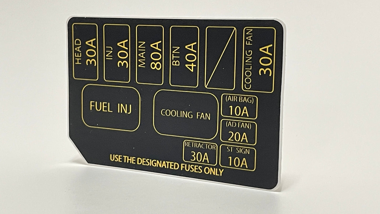 Miata Engine Fuse Box Decal