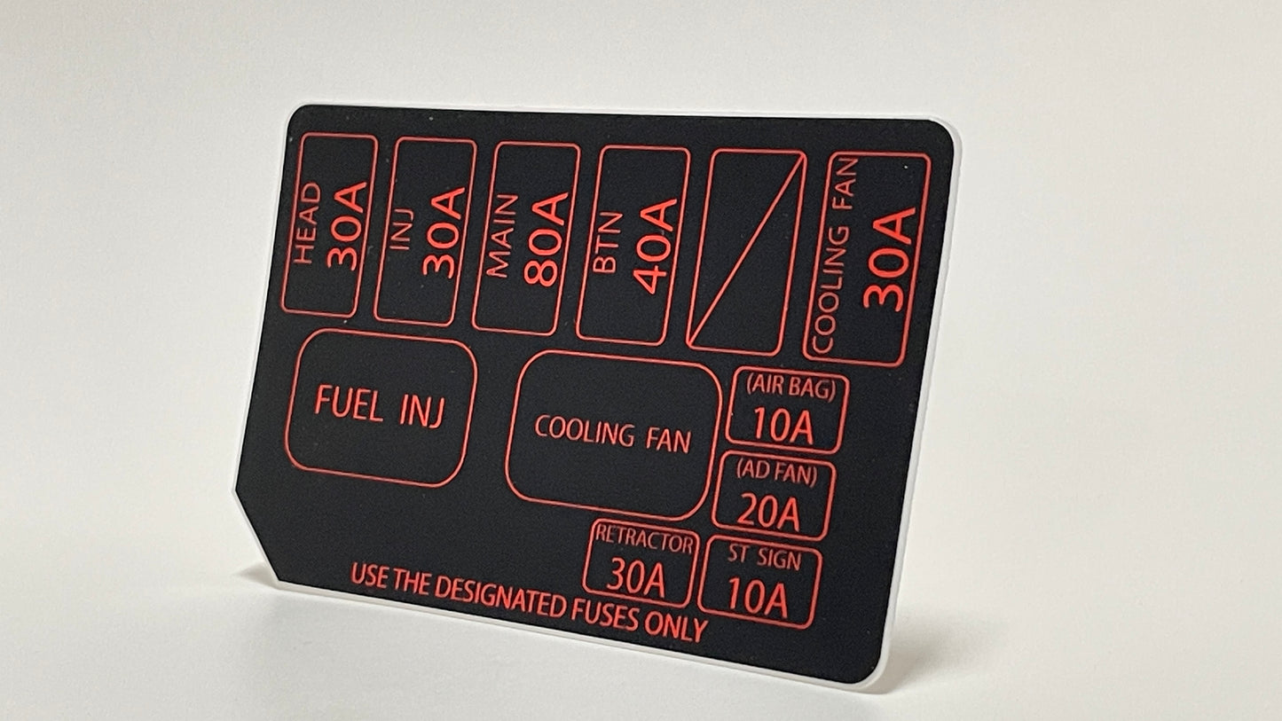 Miata Engine Fuse Box Decal