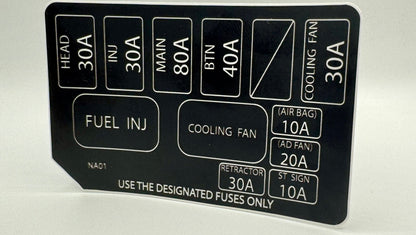 Miata Engine Fuse Box Decal